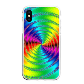 Чехол для iPhone XS Max матовый с принтом Цветной гипноз в Тюмени, Силикон | Область печати: задняя сторона чехла, без боковых панелей | насыщенные цвета | радуга | спираль | цвет | цвета | яркие цвета | ярко