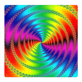 Магнитный плакат 3Х3 с принтом Цветной гипноз в Тюмени, Полимерный материал с магнитным слоем | 9 деталей размером 9*9 см | Тематика изображения на принте: насыщенные цвета | радуга | спираль | цвет | цвета | яркие цвета | ярко