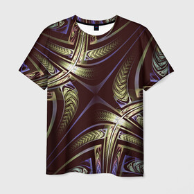 Мужская футболка 3D с принтом Абстракция в Тюмени, 100% полиэфир | прямой крой, круглый вырез горловины, длина до линии бедер | abstract | абстрактно | абстрактные | абстрактный | абстракция | блеск | полоса | полосы | сияние | узор | узоры