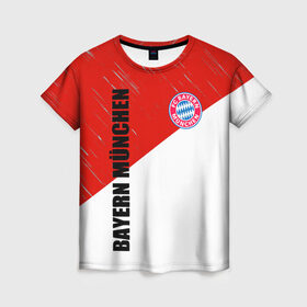 Женская футболка 3D с принтом Бавария в Тюмени, 100% полиэфир ( синтетическое хлопкоподобное полотно) | прямой крой, круглый вырез горловины, длина до линии бедер | bayern munich | lewandowski | бавария | баер мюнхен | германия | левандовски | футбол