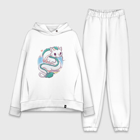 Женский костюм хлопок Oversize с принтом Cute Haku the Dragon в Тюмени,  |  | арт | дракон | мило | милота | нигихаями кохакунуси | рисунок | сердечко | сердце | хаку