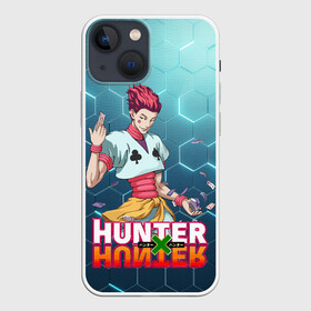 Чехол для iPhone 13 mini с принтом Хисока Мороу (футуристический фон) в Тюмени,  |  | anime | hunter | hunter x hunter | zoldyck | аниме | зодиак | охотник | охотники | хисока