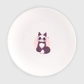 Тарелка с принтом Лисья панда в Тюмени, фарфор | диаметр - 210 мм
диаметр для нанесения принта - 120 мм | арт | белый | лиса | любовь | мило | милота | мимишка | панда | рисунок | сердце | чёрно белый | чёрный