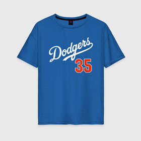 Женская футболка хлопок Oversize с принтом Los Angeles Dodgers в Тюмени, 100% хлопок | свободный крой, круглый ворот, спущенный рукав, длина до линии бедер
 | baseball | los angeles | sport.лос анджелес | team | usa | бейсбол | спорт | сша