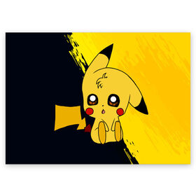 Поздравительная открытка с принтом Пикачу/Pikachu в Тюмени, 100% бумага | плотность бумаги 280 г/м2, матовая, на обратной стороне линовка и место для марки
 | Тематика изображения на принте: anime | baby | cartoon | cute | kawaii | pika pika | pokemon | аниме | анимешникам | глаза | детям | зайчик | зверек | кавайный | кот | котенок | кролик | малыш | милый | мордочка | мультфильмы | няшный | пика пика | пикачу