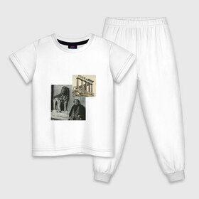 Детская пижама хлопок с принтом Иосиф Бродский Венеция в Тюмени, 100% хлопок |  брюки и футболка прямого кроя, без карманов, на брюках мягкая резинка на поясе и по низу штанин
 | венеция | иосиф бродский