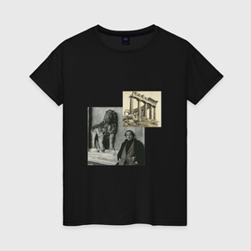 Женская футболка хлопок с принтом Иосиф Бродский Венеция в Тюмени, 100% хлопок | прямой крой, круглый вырез горловины, длина до линии бедер, слегка спущенное плечо | венеция | иосиф бродский