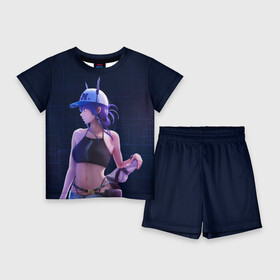 Детский костюм с шортами 3D с принтом Ch en Arknights в Тюмени,  |  | arknights | chen | аниме | девушка | игра | кепка | рога