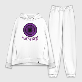 Женский костюм хлопок Oversize с принтом YASTEROD big в Тюмени,  |  | eye | purple | rinnegan | yasterod | глаз | риннеган | фиолетовый