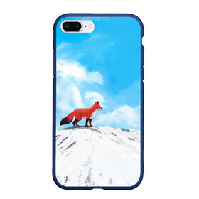 Чехол для iPhone 7Plus/8 Plus матовый с принтом Лиса и небеса в Тюмени, Силикон | Область печати: задняя сторона чехла, без боковых панелей | clouds | fox | mountain | sky | горы | лиса | небо | облака | снег