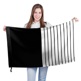 Флаг 3D с принтом Dark knite в Тюмени, 100% полиэстер | плотность ткани — 95 г/м2, размер — 67 х 109 см. Принт наносится с одной стороны | artwork | dark knite | two face | линии | полоски