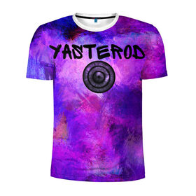 Мужская футболка 3D спортивная с принтом YASTEROD full paint в Тюмени, 100% полиэстер с улучшенными характеристиками | приталенный силуэт, круглая горловина, широкие плечи, сужается к линии бедра | eye | paint | purple | rinnegan | yasterod | глаз | краска | риннеган | фиолетовый