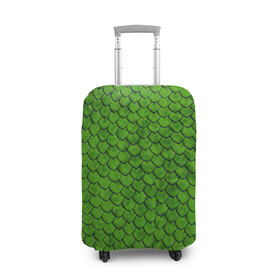Чехол для чемодана 3D с принтом зелёная чешуя  в Тюмени, 86% полиэфир, 14% спандекс | двустороннее нанесение принта, прорези для ручек и колес | чешуя | чешуя ящерицы
