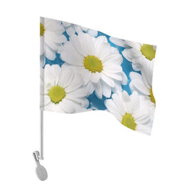 Флаг для автомобиля с принтом Ромашка в Тюмени, 100% полиэстер | Размер: 30*21 см | 3301 | 4800 | dpi | весна | лето | ромашка | ромашки
