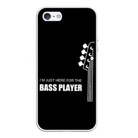 Чехол для iPhone 5/5S матовый с принтом BASS PLAYER (GUITAR) в Тюмени, Силикон | Область печати: задняя сторона чехла, без боковых панелей | guitar | nick senpai | бас | бас гитара | гитара | марченко | никита марченко