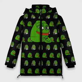 Женская зимняя куртка 3D с принтом Frog Pepe в Тюмени, верх — 100% полиэстер; подкладка — 100% полиэстер; утеплитель — 100% полиэстер | длина ниже бедра, силуэт Оверсайз. Есть воротник-стойка, отстегивающийся капюшон и ветрозащитная планка. 

Боковые карманы с листочкой на кнопках и внутренний карман на молнии | meme | жаба | звук | лягушка | майнкрафт | мем | пепа | пепе | скин