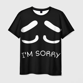 Мужская футболка 3D с принтом Sorry not sorry в Тюмени, 100% полиэфир | прямой крой, круглый вырез горловины, длина до линии бедер | 