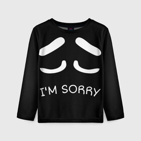 Детский лонгслив 3D с принтом Sorry not sorry в Тюмени, 100% полиэстер | длинные рукава, круглый вырез горловины, полуприлегающий силуэт
 | 