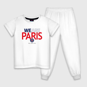 Детская пижама хлопок с принтом PSG | We Are Paris (2021/22) в Тюмени, 100% хлопок |  брюки и футболка прямого кроя, без карманов, на брюках мягкая резинка на поясе и по низу штанин
 | Тематика изображения на принте: 0x000000123 | neymar | paris saint germain | psg | неймар | псж