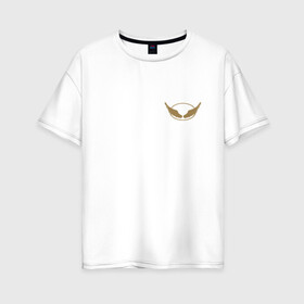 Женская футболка хлопок Oversize с принтом Крылоборство (ангел) в Тюмени, 100% хлопок | свободный крой, круглый ворот, спущенный рукав, длина до линии бедер
 | ангел | клуб романтики | крылья | секрет небес