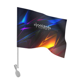 Флаг для автомобиля с принтом Horizon Zero Dawn STRIPES в Тюмени, 100% полиэстер | Размер: 30*21 см | aloy | antasy girl | art | artwork | digital art | fantasy | horizon | horizon: zero dawn | landscape | tallneck | warrior fantasy | weapon | zero dawn