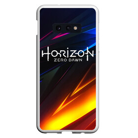 Чехол для Samsung S10E с принтом Horizon Zero Dawn STRIPES в Тюмени, Силикон | Область печати: задняя сторона чехла, без боковых панелей | Тематика изображения на принте: aloy | antasy girl | art | artwork | digital art | fantasy | horizon | horizon: zero dawn | landscape | tallneck | warrior fantasy | weapon | zero dawn