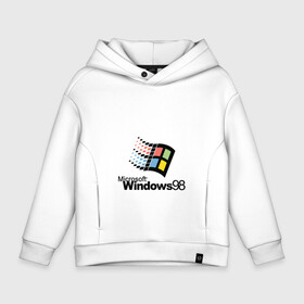 Детское худи Oversize хлопок с принтом Windows 98 в Тюмени, френч-терри — 70% хлопок, 30% полиэстер. Мягкий теплый начес внутри —100% хлопок | боковые карманы, эластичные манжеты и нижняя кромка, капюшон на магнитной кнопке | microsoft | windows | windows98 | виндовс | майкрософт