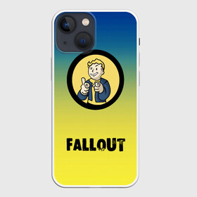 Чехол для iPhone 13 mini с принтом Fallout Фоллаут в Тюмени,  |  | boy | fallout | new vegas | nuka cola | апокалипсис | бандиты | вегас | война | градиент | девочкам | детям | игра | логотипы игр | мальчикам | оружие | парни | пистолеты | подростковые | постапокалипсис | убежище