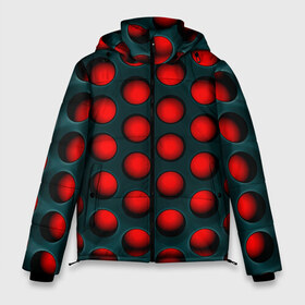 Мужская зимняя куртка 3D с принтом Кошмар Трипофоба в Тюмени, верх — 100% полиэстер; подкладка — 100% полиэстер; утеплитель — 100% полиэстер | длина ниже бедра, свободный силуэт Оверсайз. Есть воротник-стойка, отстегивающийся капюшон и ветрозащитная планка. 

Боковые карманы с листочкой на кнопках и внутренний карман на молнии. | абстракция | геометрия | карбон | кластерные отверстия | кластеры | отверстия | соты | текстура | трипофоб | трипофобия