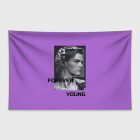 Флаг-баннер с принтом Леонардо Ди Каприо в Тюмени, 100% полиэстер | размер 67 х 109 см, плотность ткани — 95 г/м2; по краям флага есть четыре люверса для крепления | forever young | леонардо ди каприо | лицо | эстетика