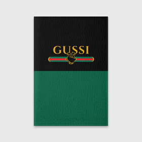 Обложка для паспорта матовая кожа с принтом GUSSI / ГУСИ в Тюмени, натуральная матовая кожа | размер 19,3 х 13,7 см; прозрачные пластиковые крепления | Тематика изображения на принте: anti | antibrand | brand | fashion | gucci | gusi | gussi | logo | meme | memes | анти | антибренд | бренд | гуси | гуччи | забавные | лого | логотип | мем | мемы | мода | прикол | приколы | прикольные | символ