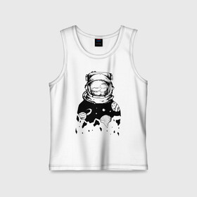 Детская майка хлопок с принтом Космонавт в Тюмени,  |  | cosmonaut | cosmos | moon | planet | saturn | space | spacesuit | космонавт | космос | луна | планета | сатурн | скафандр