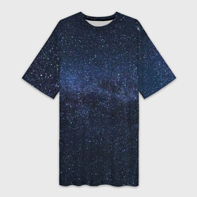 Платье-футболка 3D с принтом звездное небо в Тюмени,  |  | neon | space | stars | звезды | млечный путь