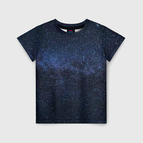 Детская футболка 3D с принтом звездное небо в Тюмени, 100% гипоаллергенный полиэфир | прямой крой, круглый вырез горловины, длина до линии бедер, чуть спущенное плечо, ткань немного тянется | neon | space | stars | звезды | млечный путь