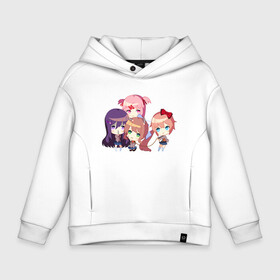 Детское худи Oversize хлопок с принтом Doki Doki Literature club!  в Тюмени, френч-терри — 70% хлопок, 30% полиэстер. Мягкий теплый начес внутри —100% хлопок | боковые карманы, эластичные манжеты и нижняя кромка, капюшон на магнитной кнопке | anime | anime game | doki doki | doki doki literature club | literature club | monika | natsuki | sayori | yuri | аниме | аниме игра | доки доки | доки доки литературный клуб | литературный клуб | моника | нацуки | саери | юри