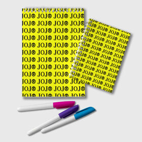Блокнот с принтом JoJo Bizarre Adventure в Тюмени, 100% бумага | 48 листов, плотность листов — 60 г/м2, плотность картонной обложки — 250 г/м2. Листы скреплены удобной пружинной спиралью. Цвет линий — светло-серый
 | anime | jojo | jojo’s bizarre adventure | аниме | анимэ | биззаре адвенчер | джо | джо джо | джоджо | джонатан джостар | дзёсукэ хигасиката | дзётаро кудзё | жожо | игги | кира | лого | манга | невероятные приключения