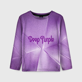 Детский лонгслив 3D с принтом Deep Purple в Тюмени, 100% полиэстер | длинные рукава, круглый вырез горловины, полуприлегающий силуэт
 | deep | logo | purple | rock | whoosh | группа | знаменитости | лого | надпись | рок | текст