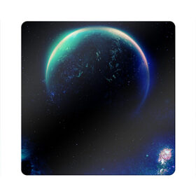 Магнит виниловый Квадрат с принтом планета в Тюмени, полимерный материал с магнитным слоем | размер 9*9 см, закругленные углы | Тематика изображения на принте: глобус | земля | космос | неон | планета