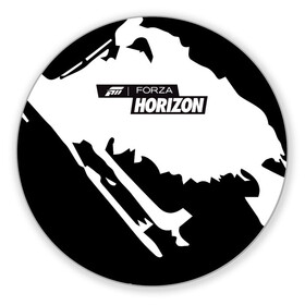 Коврик для мышки круглый с принтом Forza Horizon в Тюмени, резина и полиэстер | круглая форма, изображение наносится на всю лицевую часть | Тематика изображения на принте: fh4 | forza | games | horizon | playground | авто | гонки | горизонт | машины | сила | фестиваль | форза | хоризон