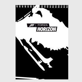 Скетчбук с принтом Forza Horizon в Тюмени, 100% бумага
 | 48 листов, плотность листов — 100 г/м2, плотность картонной обложки — 250 г/м2. Листы скреплены сверху удобной пружинной спиралью | fh4 | forza | games | horizon | playground | авто | гонки | горизонт | машины | сила | фестиваль | форза | хоризон