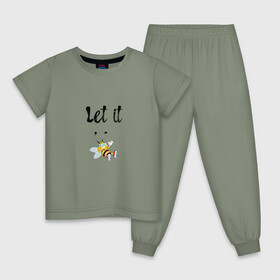 Детская пижама хлопок с принтом Let it bee в Тюмени, 100% хлопок |  брюки и футболка прямого кроя, без карманов, на брюках мягкая резинка на поясе и по низу штанин
 | bee | let it be | let it bee | битлз | пчела