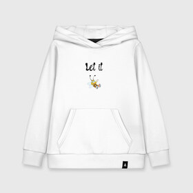 Детская толстовка хлопок с принтом Let it bee в Тюмени, 100% хлопок | Круглый горловой вырез, эластичные манжеты, пояс, капюшен | bee | let it be | let it bee | битлз | пчела