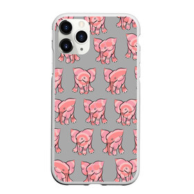 Чехол для iPhone 11 Pro Max матовый с принтом РОЗОВЫЕ СЛОНИКИ ПАТТЕРН в Тюмени, Силикон |  | бесшовный паттерн | животные. слоны | милота | нежнятина | серый | слоники. розовый