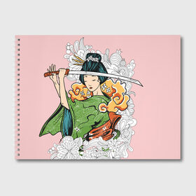 Альбом для рисования с принтом Geisha 22 в Тюмени, 100% бумага
 | матовая бумага, плотность 200 мг. | Тематика изображения на принте: 