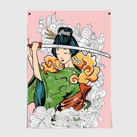Постер с принтом Geisha 22 в Тюмени, 100% бумага
 | бумага, плотность 150 мг. Матовая, но за счет высокого коэффициента гладкости имеет небольшой блеск и дает на свету блики, но в отличии от глянцевой бумаги не покрыта лаком | 
