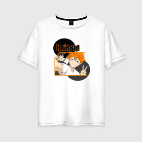 Женская футболка хлопок Oversize с принтом haikyuu в Тюмени, 100% хлопок | свободный крой, круглый ворот, спущенный рукав, длина до линии бедер
 | anime. волейбол | haikyuu | аниме | тобио кагеяма | харуити фурудатэ | шоё хината