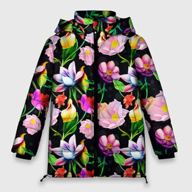 Женская зимняя куртка 3D с принтом Разноцветие в Тюмени, верх — 100% полиэстер; подкладка — 100% полиэстер; утеплитель — 100% полиэстер | длина ниже бедра, силуэт Оверсайз. Есть воротник-стойка, отстегивающийся капюшон и ветрозащитная планка. 

Боковые карманы с листочкой на кнопках и внутренний карман на молнии | fashion | flower pattern | бабочки | девушкам | зелень | лепестки | лето | листья | маки | марта | нежные | паттерн | пионы | подарок | природа | растения | ромашки | тропики | тропические | узоры | цветочки