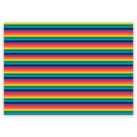 Поздравительная открытка с принтом Радужный флаг в Тюмени, 100% бумага | плотность бумаги 280 г/м2, матовая, на обратной стороне линовка и место для марки
 | pride | rainbow | tiktok | мем | оля тыква | подсяду | прайд | привет | привет я подсяду | радуга | радужный флаг | тик ток | тикток | феминизм | феминитивы | я подсяду