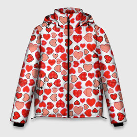 Мужская зимняя куртка 3D с принтом Сердечки паттерн в Тюмени, верх — 100% полиэстер; подкладка — 100% полиэстер; утеплитель — 100% полиэстер | длина ниже бедра, свободный силуэт Оверсайз. Есть воротник-стойка, отстегивающийся капюшон и ветрозащитная планка. 

Боковые карманы с листочкой на кнопках и внутренний карман на молнии. | cute | love is | valentines day | you | алые | валентина | влюбленные | девушке | день рождения | дружба | жена | лучшая | любимая | люблю | любовь | мама | марта | милые | нежные | подарок | свадьба | серде | сердца