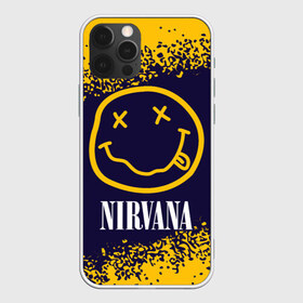 Чехол для iPhone 12 Pro Max с принтом NIRVANA НИРВАНА в Тюмени, Силикон |  | band | cobain | face | kurt | logo | music | nirvana | rock | rocknroll | группа | кобейн | курт | лого | логотип | музыка | музыкальная | нирвана | рожица | рок | рокнролл | символ